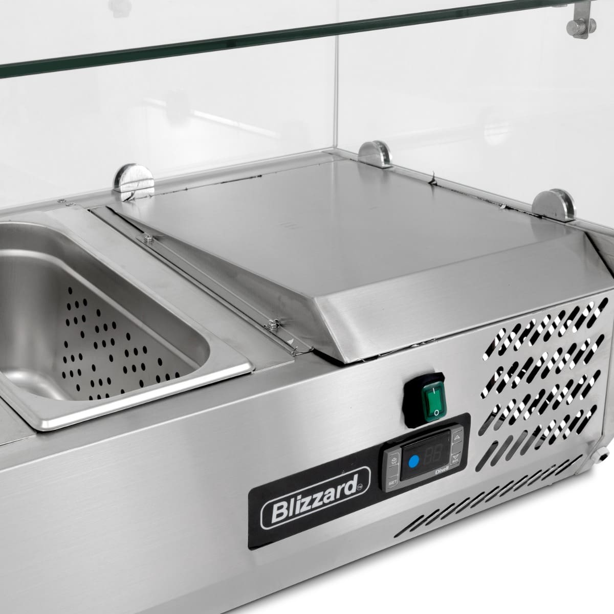 BLIZZARD 1.5m Glass Canopy 1/4 Gastronorm Prep Top - Image 4