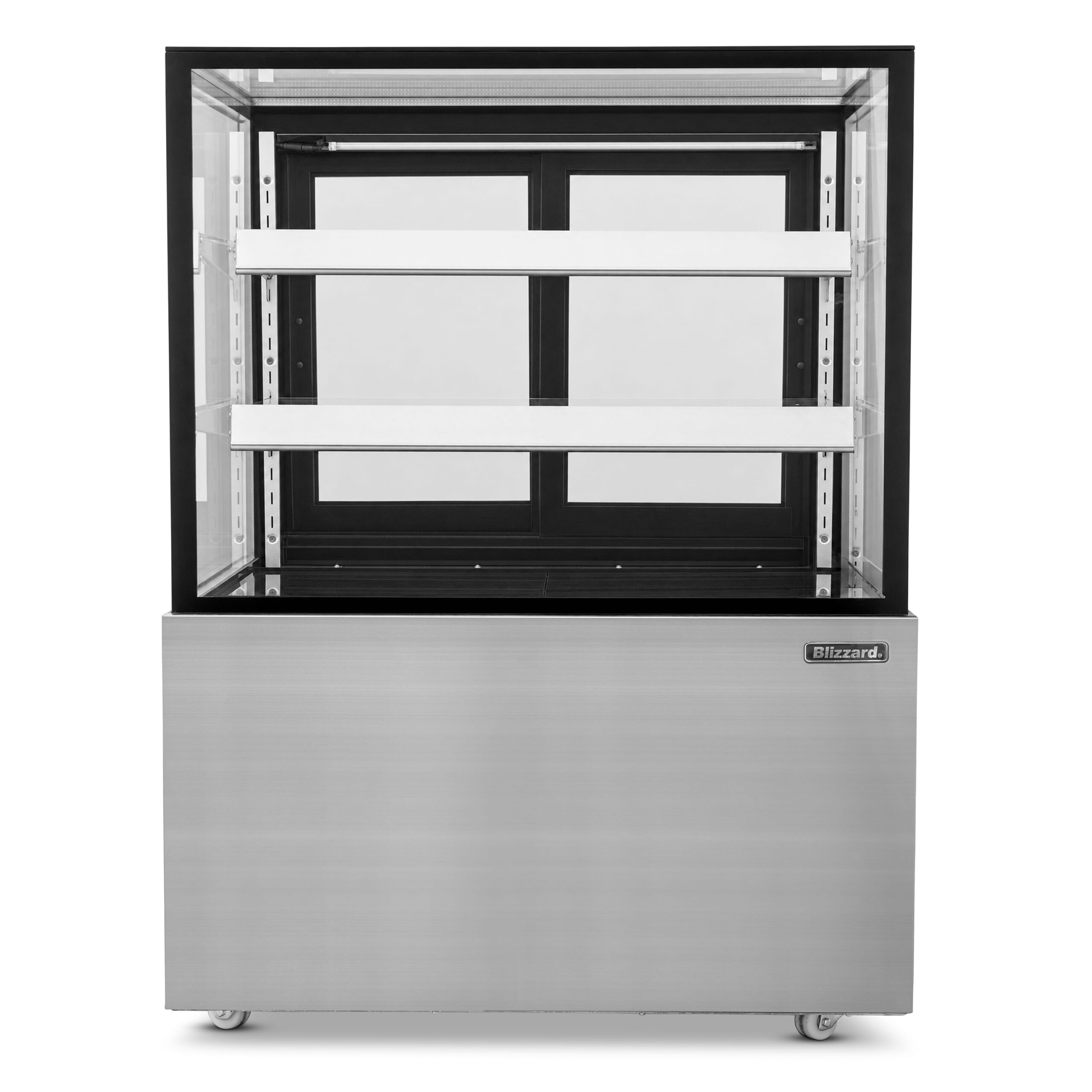 BLIZZARD 92cm Double Tier Refrigerated Flat Glass Display Unit - Image 2